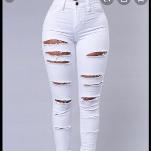 Ripped white jeans